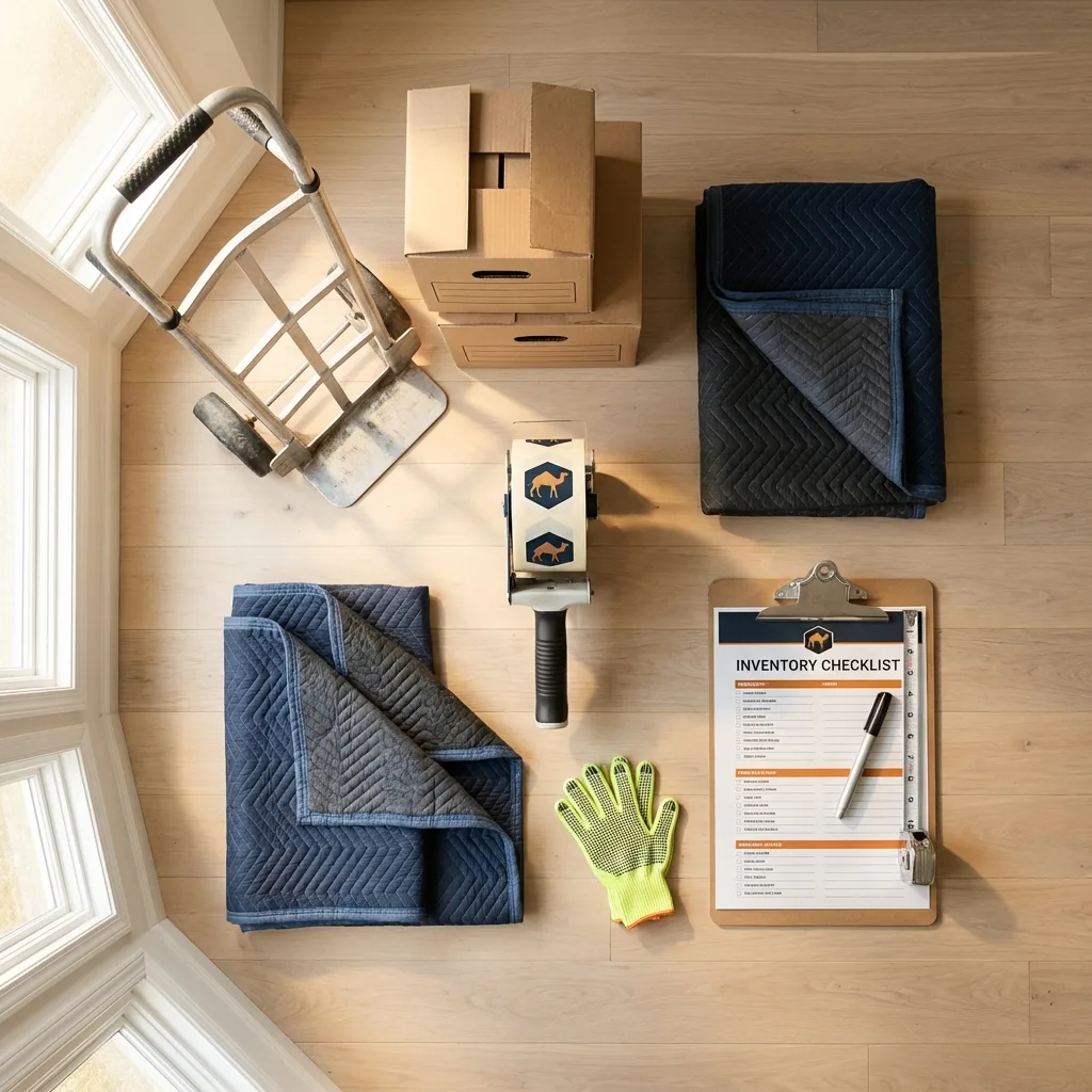 Professional moving supplies and packing materials layout for Litchfield Park residential relocations